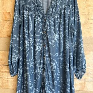 The Pioneer Woman Blue Floral Midi Dress